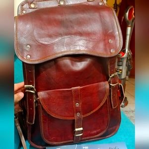 Leather backpack